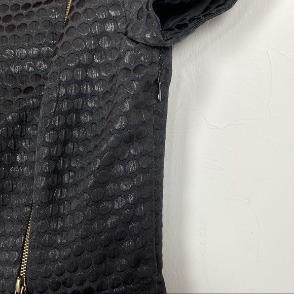 2B Rych Dress Black Polka Dot Midi Zipper Pouf - Picture 6 of 9